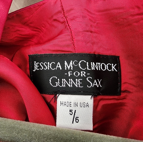 Maroon Burgundy Red Jessica McClintock Gunnie Sax Formal Prom Halter Dress 5/6 - Picture 3 of 4